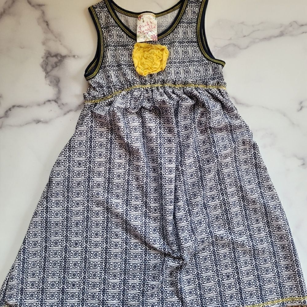 Pink Vanilla dress girls youth size 6 midi boho sleeveless pullover summer sun